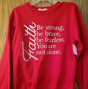 Beautiful red, long sleeve sweatshirt, NWT, size XS. Never worn.